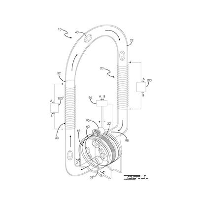 Aufrisszeichnung: »Electricity Generator System with Buoyant Magnet Assembly«
